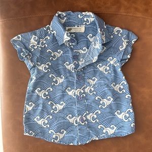 Monica & Andy wave button up